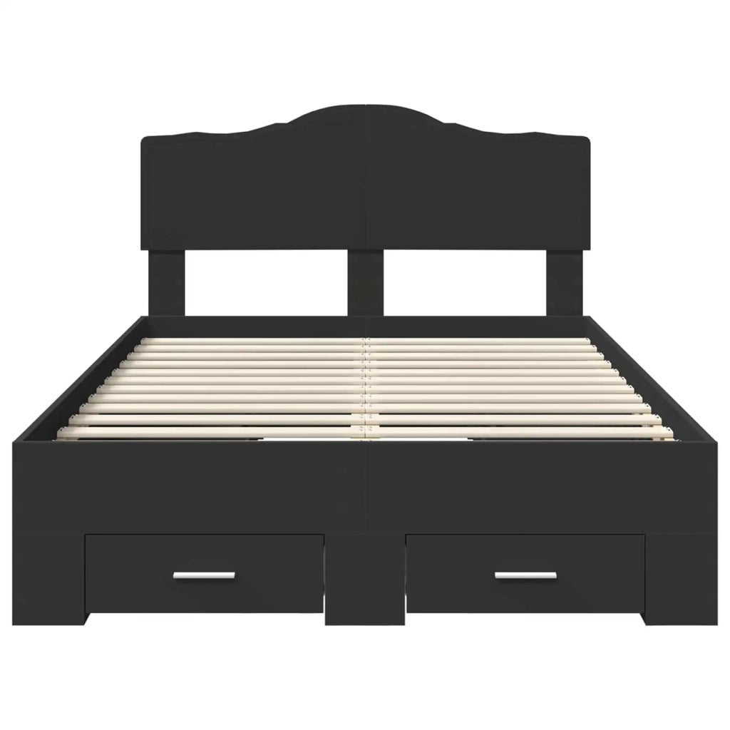 Struttura del letto-Giroletto Nero 135 x 190 cm Legno multistrato 932551