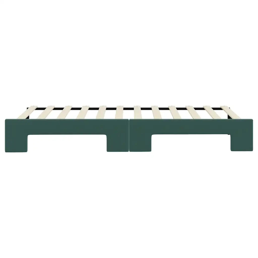 Divano Letto con Letto Estraibile Verde Scuro 80x200cm Velluto