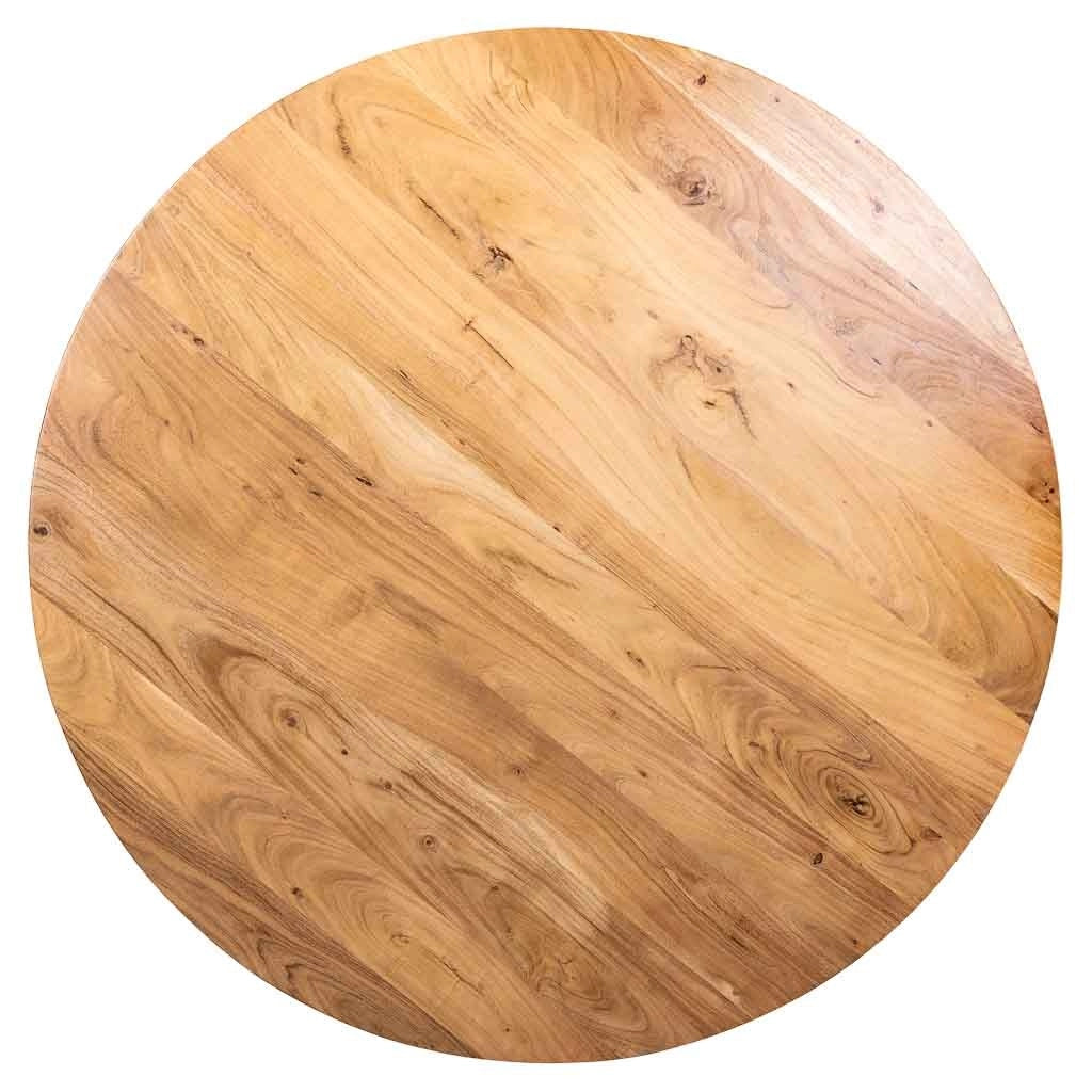 Tavolo da pranzo rotondo in legno di acacia D130x77