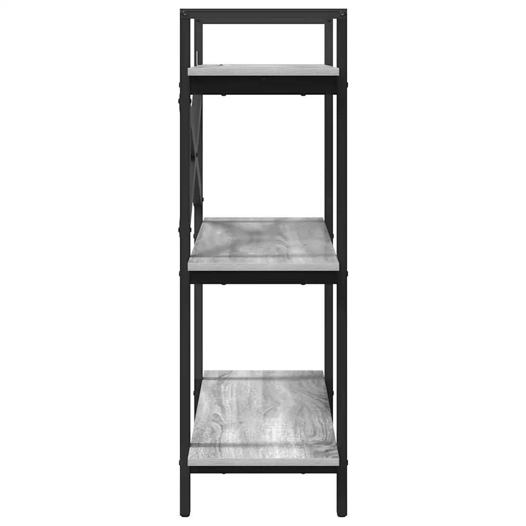 Libreria-Scaffale per Libri-Mobile di Stoccaggio Grigio Sonoma 100 x 33,5 x 102 cm Legno multistrato