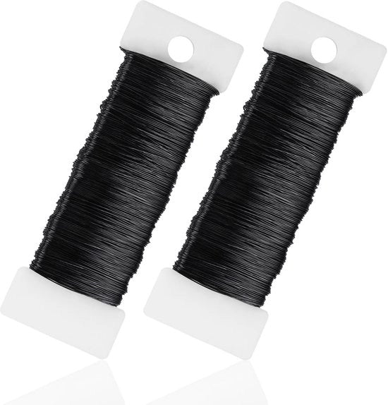 Filato per artigianato, 0,35 mm x 100 m, nero, filo per artigianato, filo decorativo, filo per legatura, filo per fiori, filo per modellare, filo per artigianato per creare gioielli, fili per artigianato