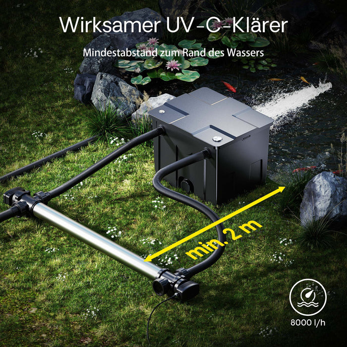 CUV-7110 Chiarificatore in acciaio inox per laghetti 110W Sterilizzatore UV