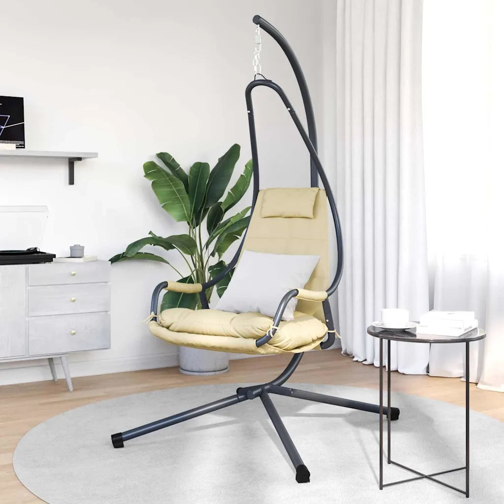 Sedia uovo sospesa Beige 94 x 107 x 196,5 cm Acciaio 42003855