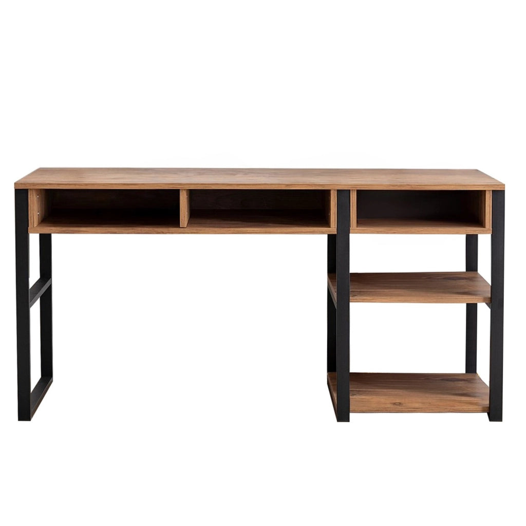 Scrivania in legno "Emro" - 150 x 58 x 75 cm - Noce nero
