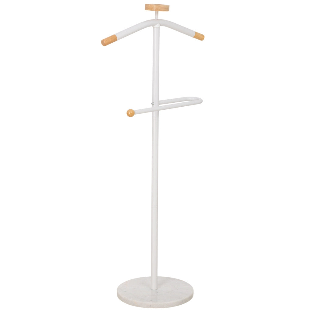 Galán de noche de metal y madera blanco 120h cm