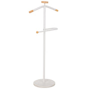 Galán de noche de metal y madera blanco 120h cm