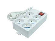 MULTIPRESA 6 POSTI CON SCHUKO E CON INTERRUTTORE - 1 blister SYNTESY