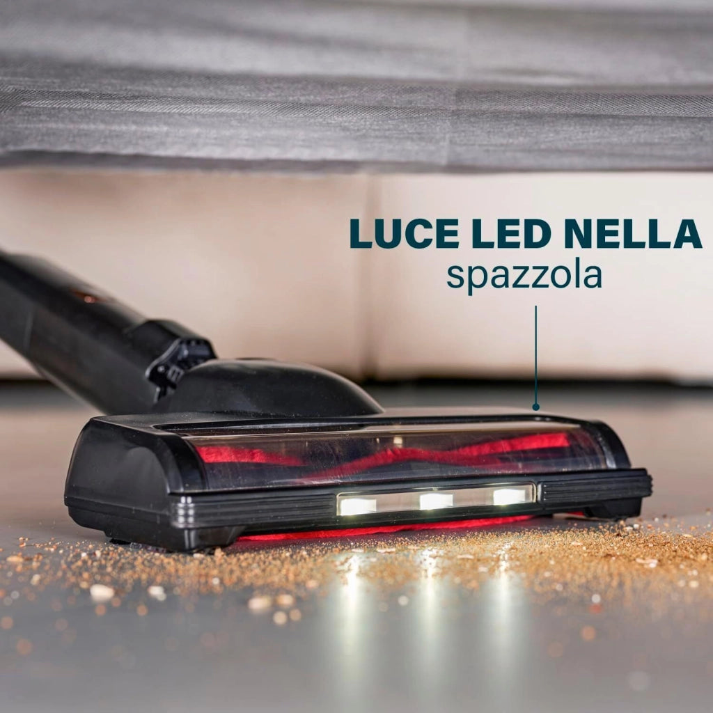 Princess 01.339390.01.001 scopa elettrica Aspirapolvere a bastone Batteria Secco HEPA Senza sacchetto 0,6 L 220 W Nero, Marrone
