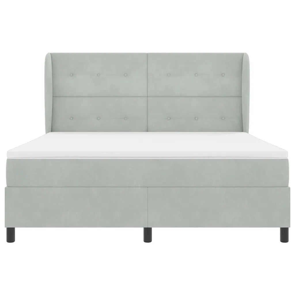 Letto a molle con materasso Grigio chiaro 200 x 180 cm Velluto 3340940