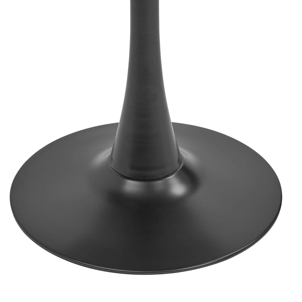 Tavolo da Pranzo Tondo 90 cm effetto marmo nero Base in Metallo nero tavolo da cucina rotondo industriale da 90 cm