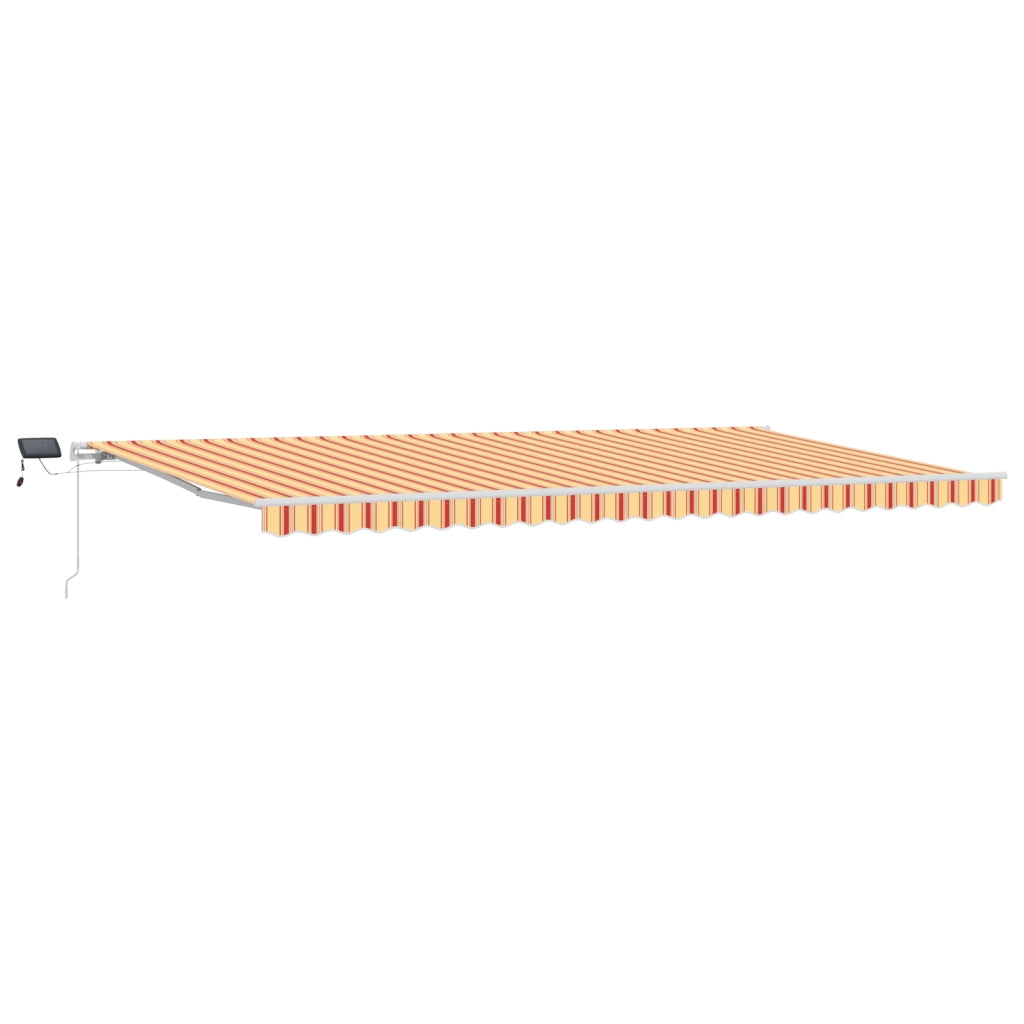 Ombrello retrattile manuale con LED giallo e arancione 600x300 cm