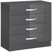 Easycomfort Cassettiera da 4 Cassetti con Maniglie di Metallo, in Truciolato, 75x36x72 cm, Grigio