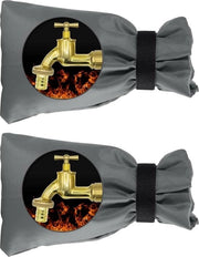 Coperture di protezione termiche per rubinetti esterni - 2 pezzi - protezione invernale protezione dal gelo rubinetti - riutilizzabile - grigio Rubinetti esterni