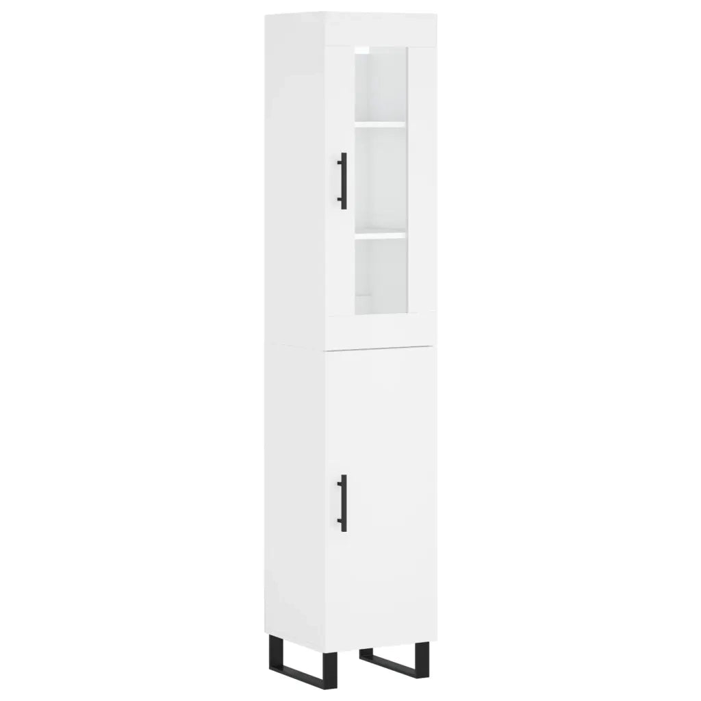 Credenza | Madia | Buffet da pranzo | Armadio da pranzo Bianca 34,5x34x180 cm in Legno Multistrato