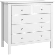 Cassettiera 5 Cassetti Legno ¨C zephmum ¨C Bianco 79x39.5x80.5 cm