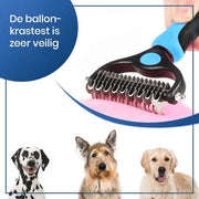 Kit di pettinatura per cane e gatto - Hark e spazzole per cani piccoli, medi e grandi - 17+9 doppio lato strumento di pettinatura rimuove nodi e capelli ingarbugliati (blu)