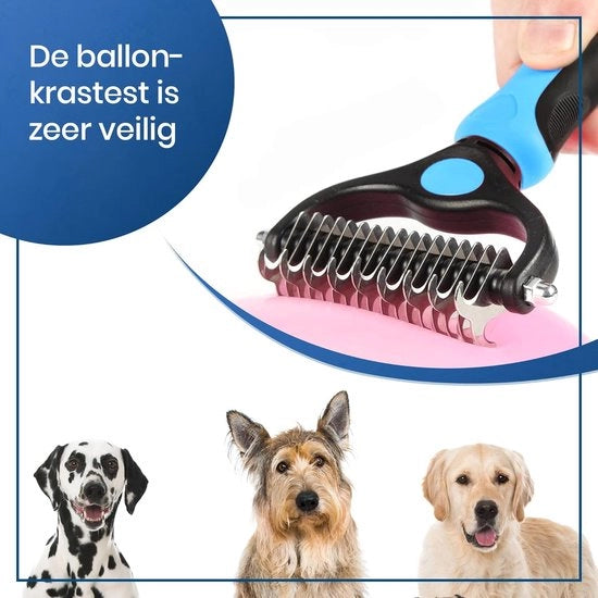 Kit di pettinatura per cane e gatto - Hark e spazzole per cani piccoli, medi e grandi - 17+9 doppio lato strumento di pettinatura rimuove nodi e capelli ingarbugliati (blu)