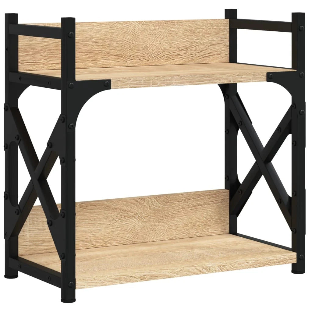 Supporto per stampante a 2 livelli Sonoma scrivania/mobile per ufficio 40 x 20 x 40 cm marrone 02_0044793