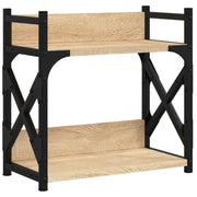Supporto per stampante a 2 livelli Sonoma scrivania/mobile per ufficio 40 x 20 x 40 cm marrone 02_0044793