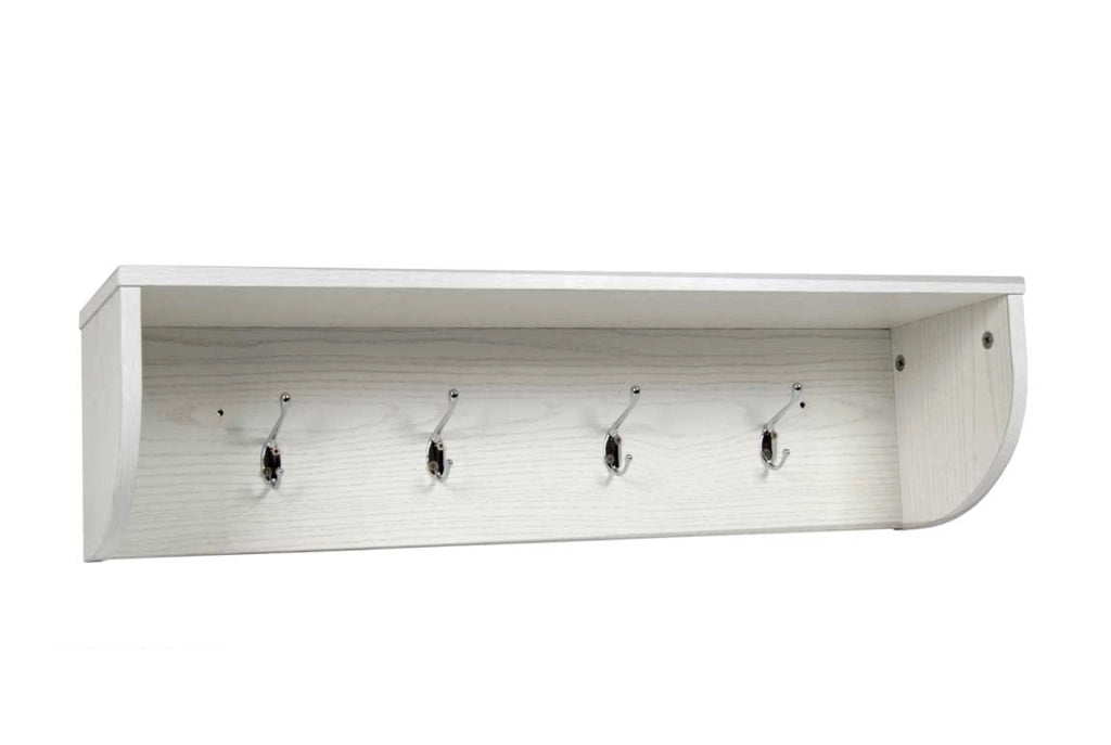 MENSOLA APPENDINO CON 4 GANCI 80X19X20 CM IN COLORE BIANCO