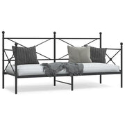 Dormeuse senza Materasso-Divano Letto-Struttura Letto Nero 80x200 cm in Acciaio