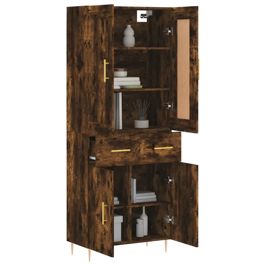 vidaXL Credenza Rovere Fumo  69,5x34x180 cm in Legno Multistrato