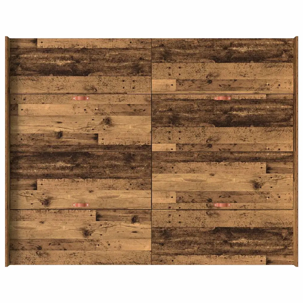 Struttura letto con contenitore-Giroletto con contenitore Legno vecchio 135 x 190 cm