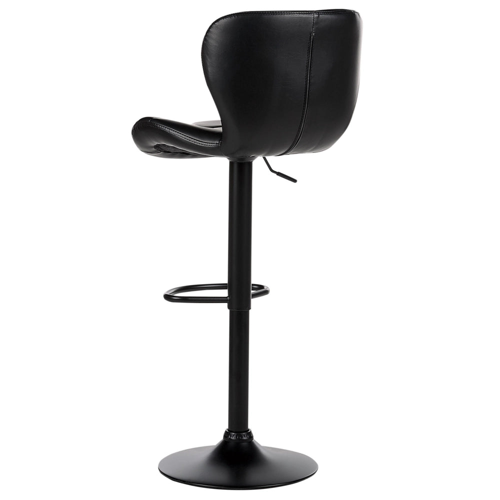 Set di 2 sgabelli in ecopelle nero con altezza regolabile sedia da bar moderna da cucina