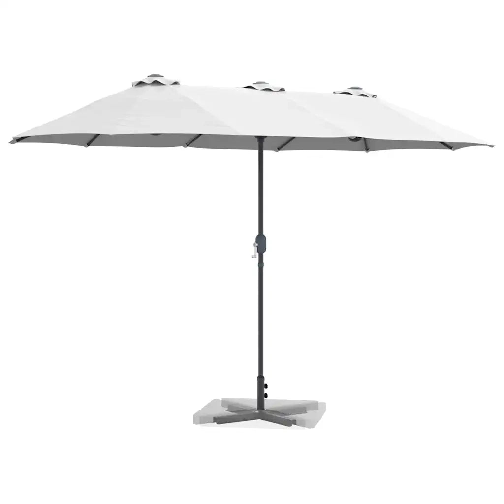 vidaXL Ombrello da giardino Sabbia 370 x 197 x 239 cm