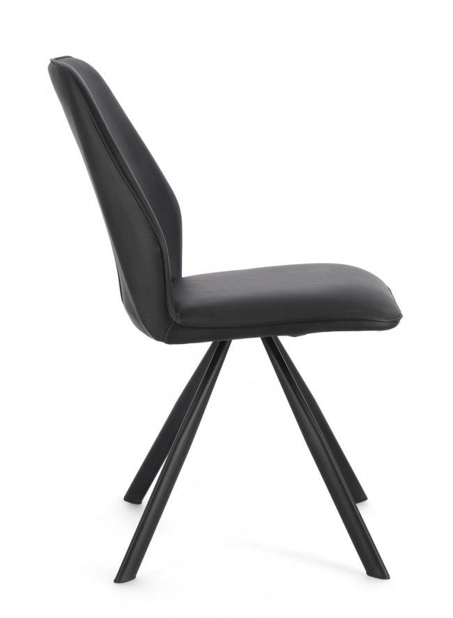 Set 4 Sedie 44x62x88h cm Maxwell Pu Nero