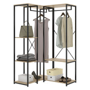 Armadio Camera da Letto Gallup, Guardaroba Grande 4 Ripiani, 100x167h cm Marrone Rovere