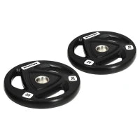 Set di 2 Dischi Pesi da 20kg in Acciaio con Rivestimento in Gomma per Bilanciere