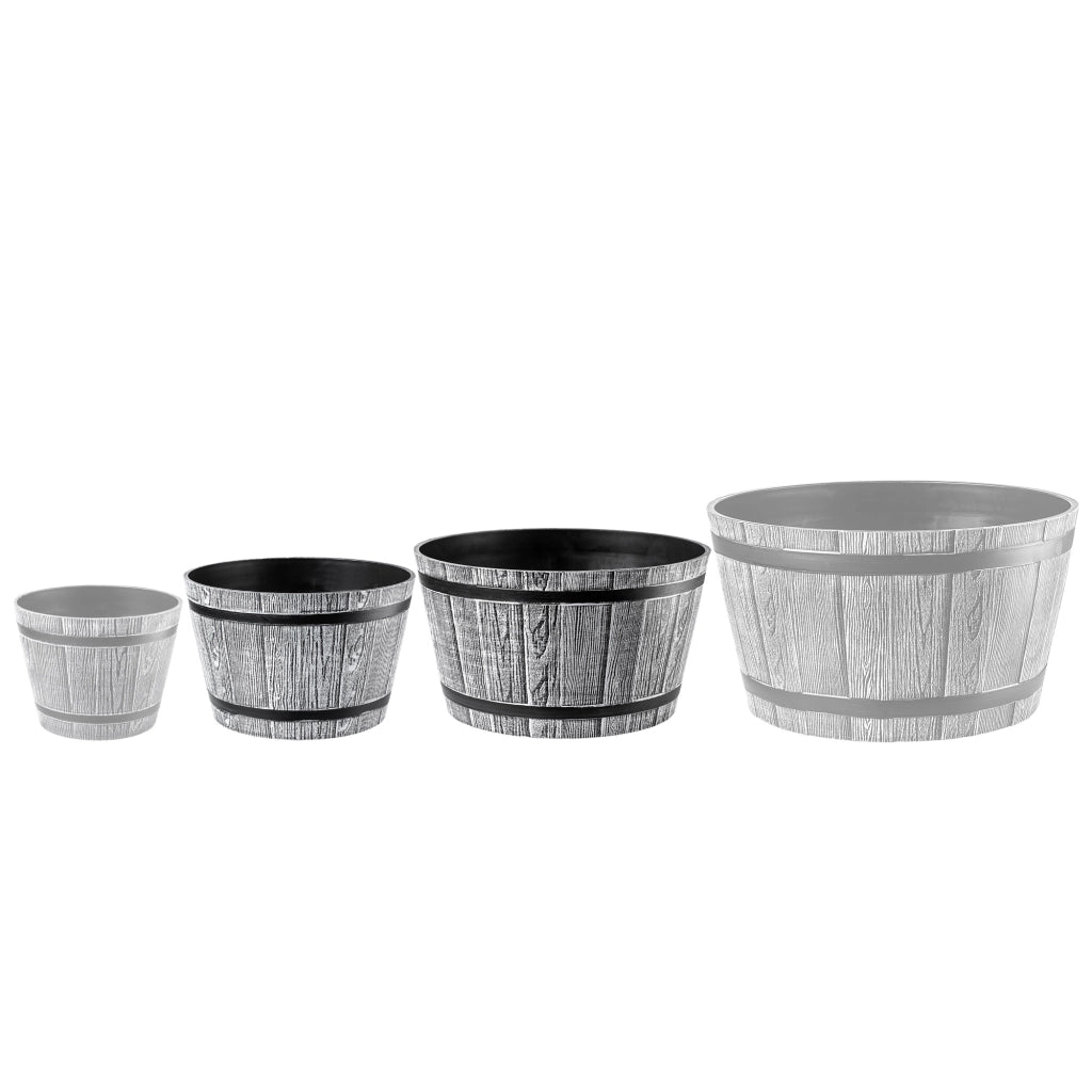KADAX Vaso da fiori rotondo grigio, set da 2 pezzi 30+40 cm