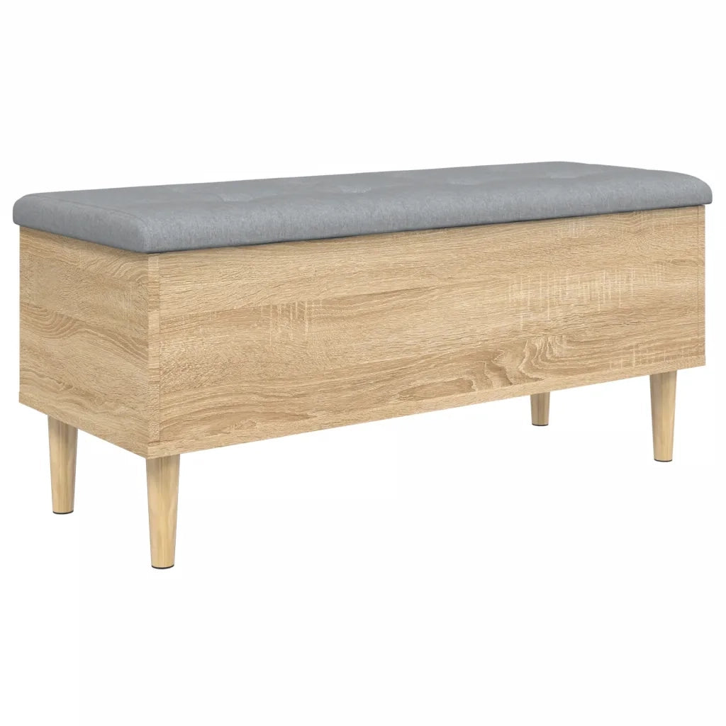 Panca Portaoggetti Rovere Sonoma 102x42x46 cm Legno Multistrato 835084