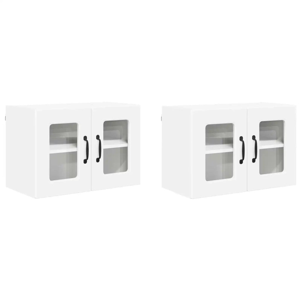 Mobile in vetro da parete PORTO 2 pcs Bianco 60 x 31 x 40 cm 885316