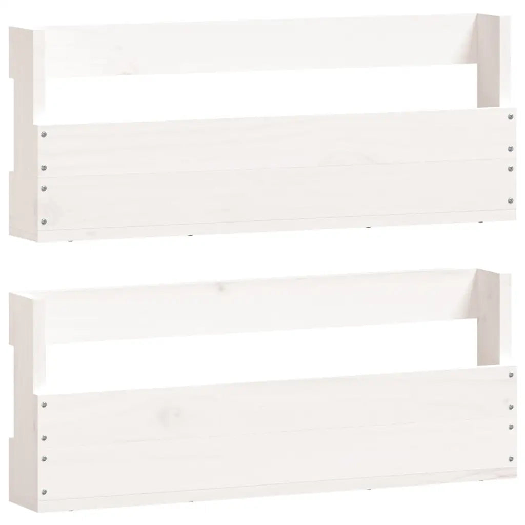 Scarpiere a Parete 2 pz-Set di 2 Scaffale per scarpe Bianco 59x9x23cm Legno Massello di Pino