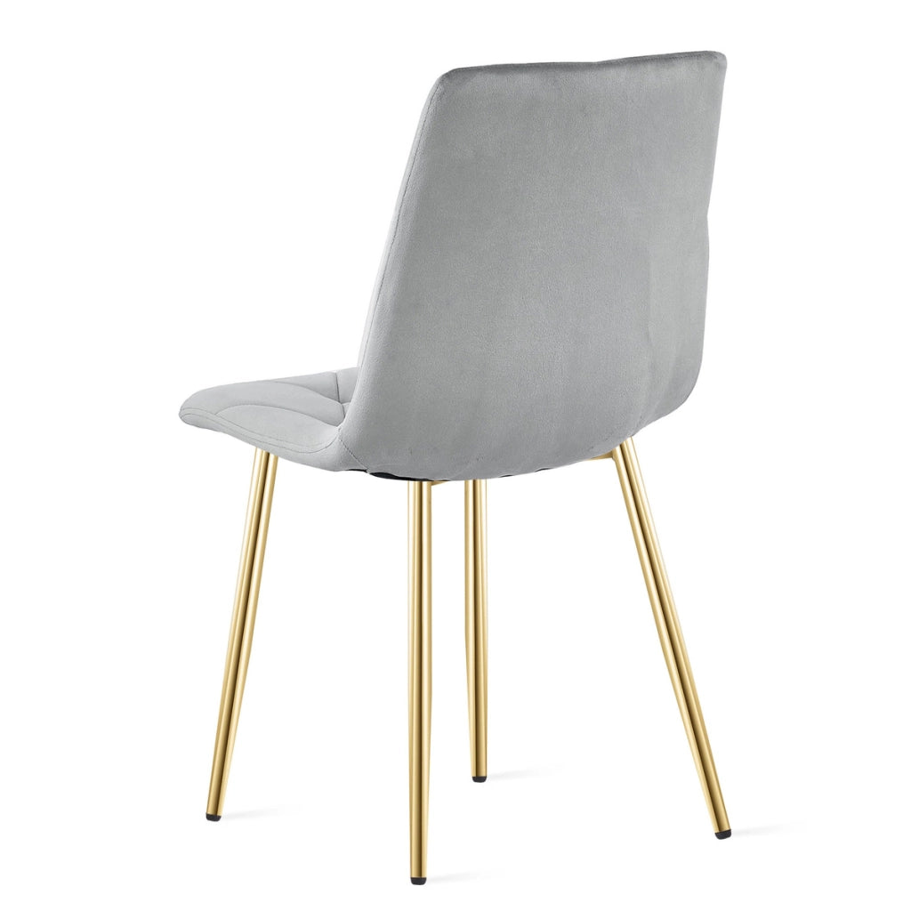 Sedia Libra in Velluto Grigio Chiaro con Gambe Oro
