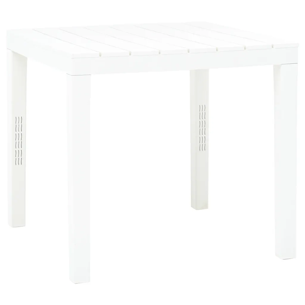 Tavolo da Giardino con 2 Panche in Plastica Bianco 48777