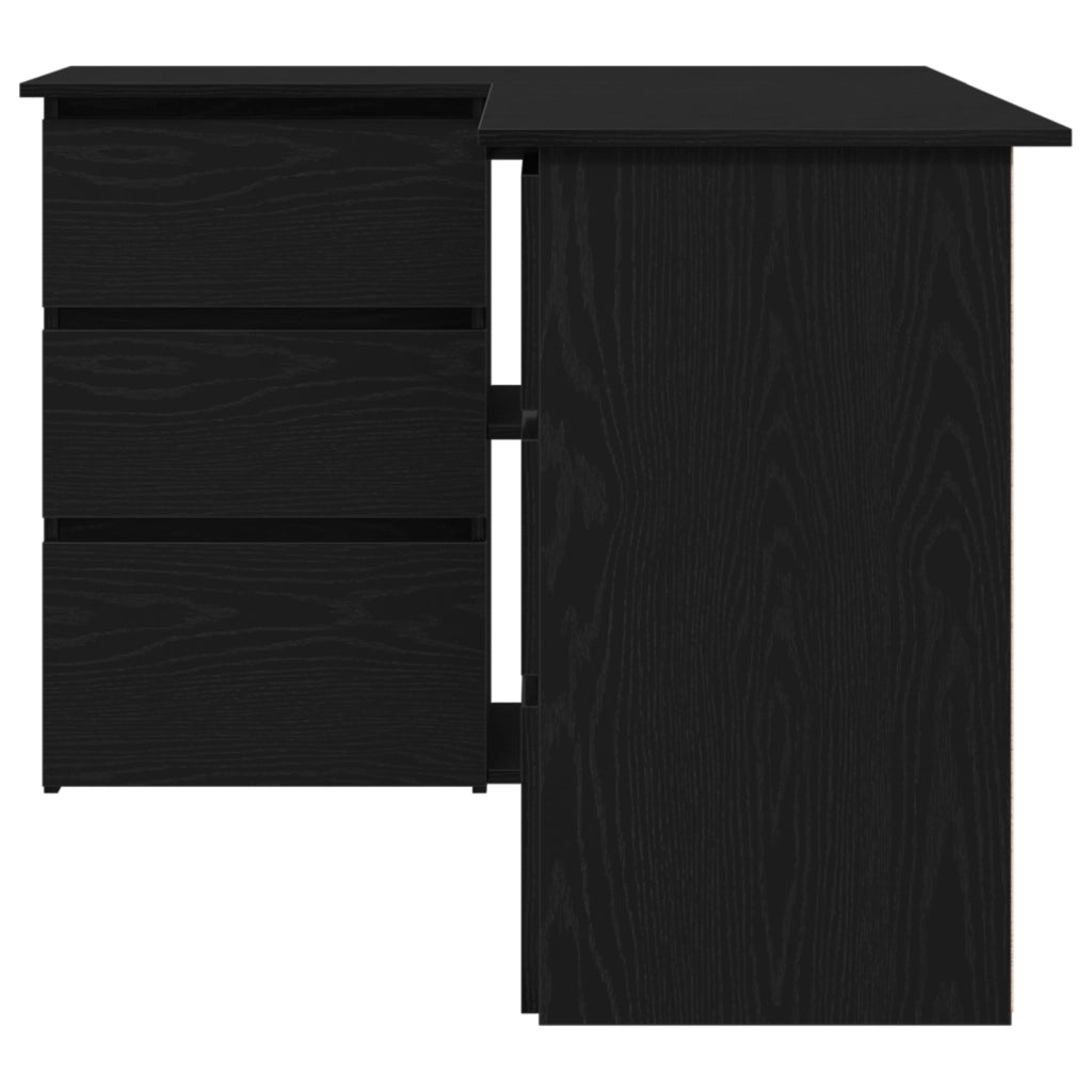 Scrivania angolare in quercia nera , 145x100x76 cm, realizzata in legno ingegnerizzato