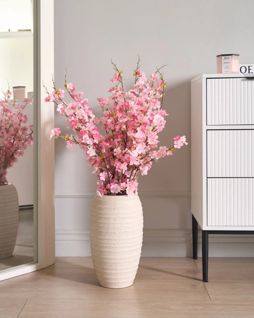 Bouquet di fiori artificiali Fiori di ciliegio rosa Composizione decorativa artificiale 95 cm Decorazione da tavolo fatta a mano Soggiorno Sala da pranzo