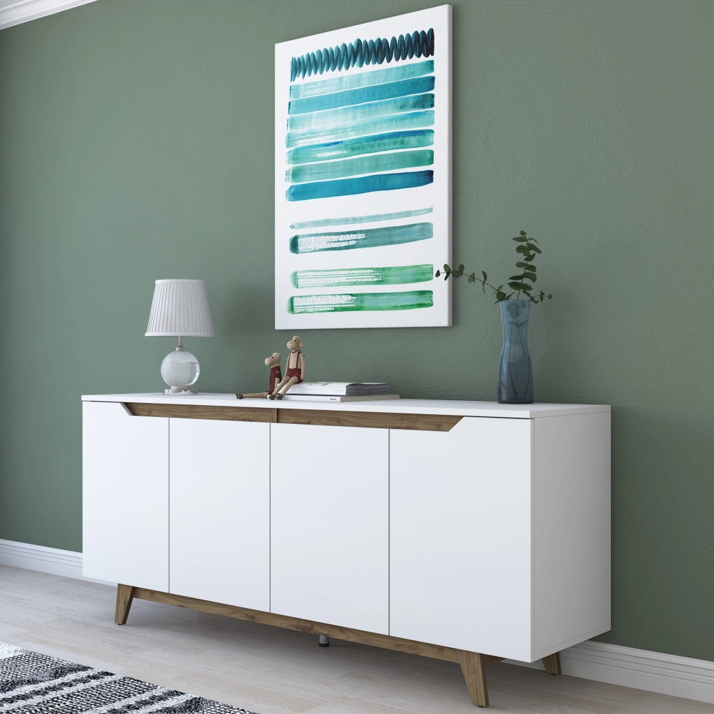 Credenza in legno "Gondol" - 180 x 45 x 79 cm - Bianco