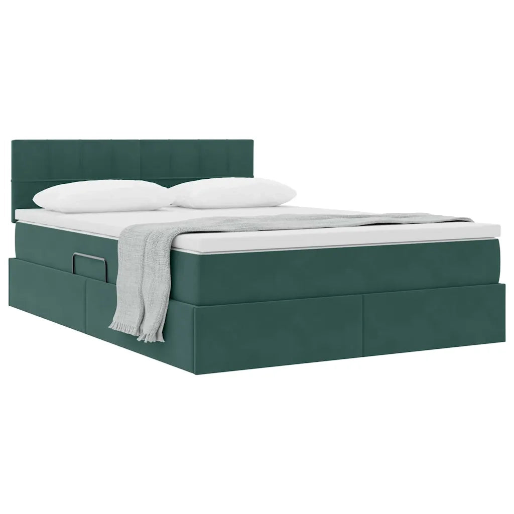 Letto con Contenitore Verde Scuro 140 x 200 cm Velluto 3370764