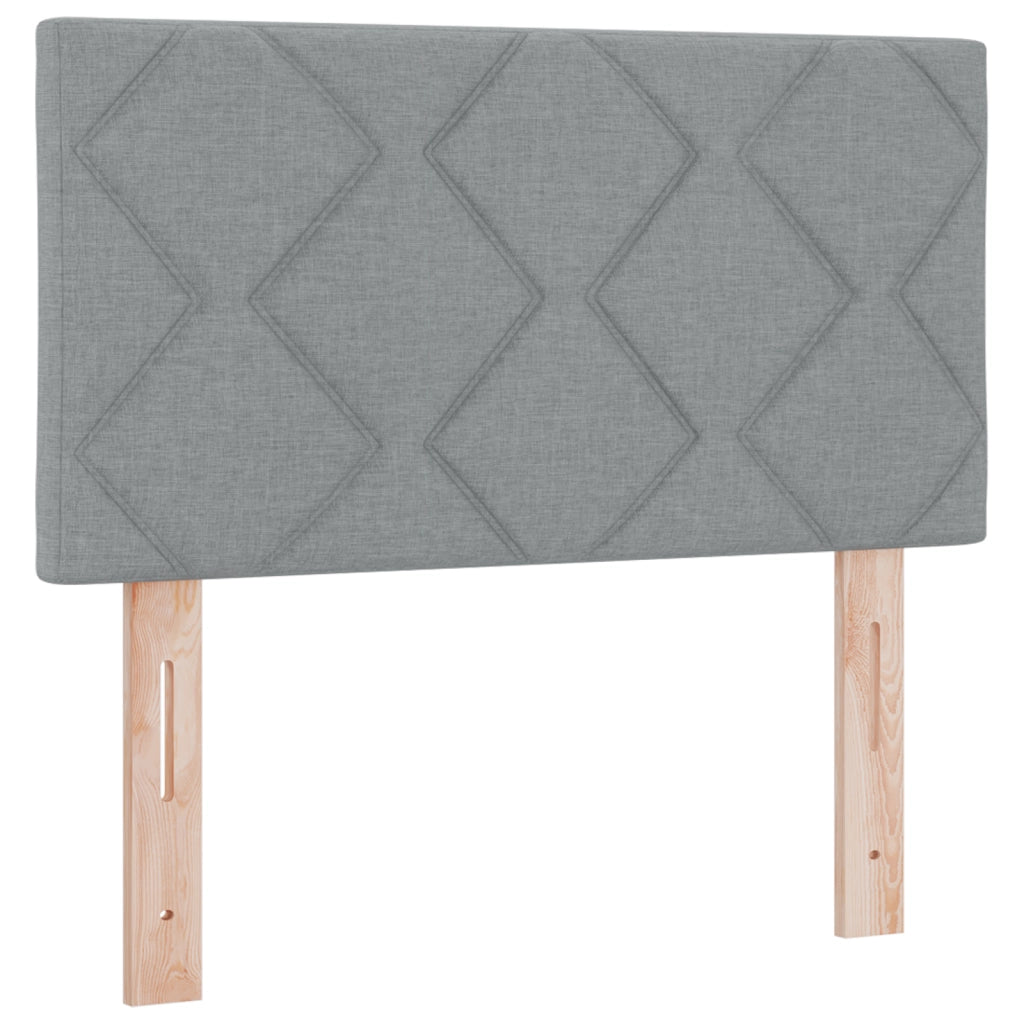 Letto Box Spring con Materasso Grigio Chiaro 80x200 cm in Tessuto