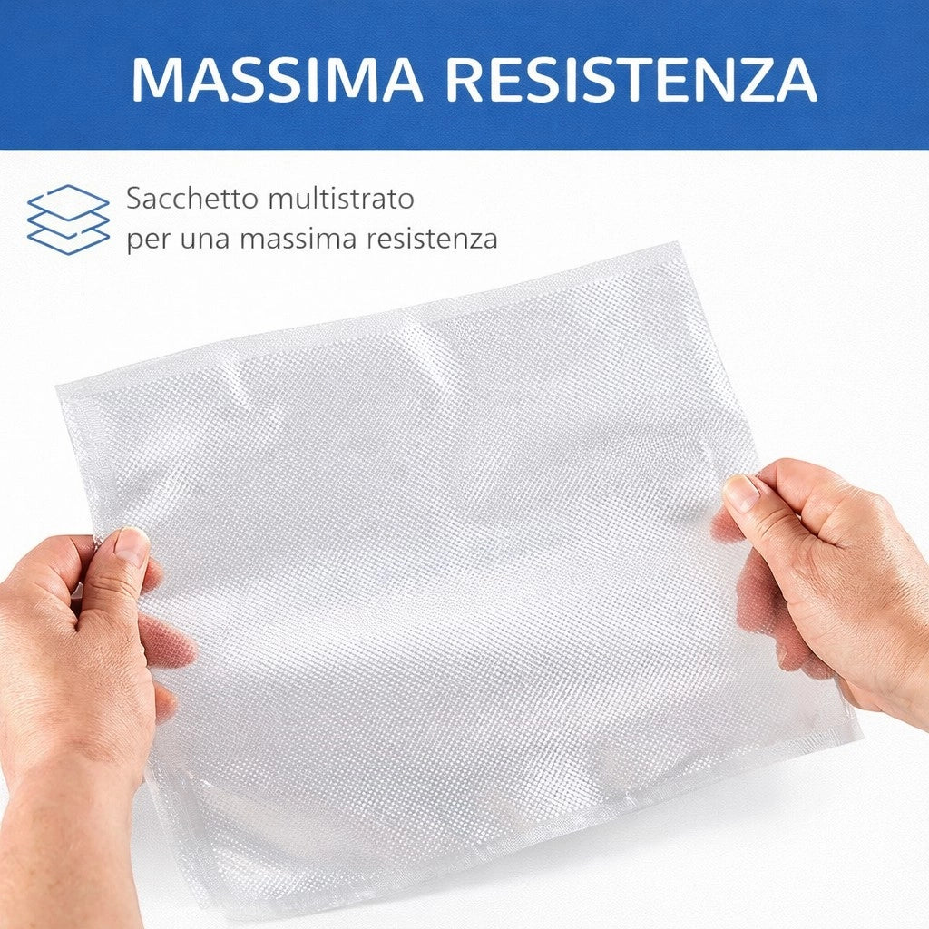 Buste per Sottovuoto Goffrate Alimenti 30x45cm 25 Sacchetti Alimentari BPA 64429