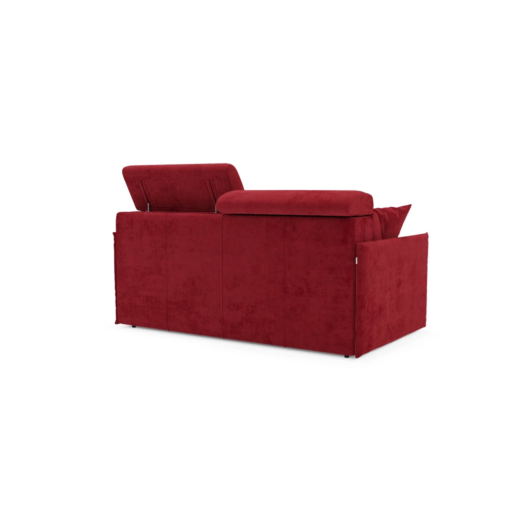 Miryam Divano letto con poggiatesta reclinabili e comfort maxi - design compatto in morbido tessuto smacchiabile T31 189 cm rosso