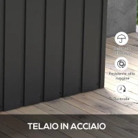 Panca Contenitore da 450L con 4 Rotelle e Maniglie, in Acciaio e PP, 125.5x61.5x70 cm, Grigio Scuro