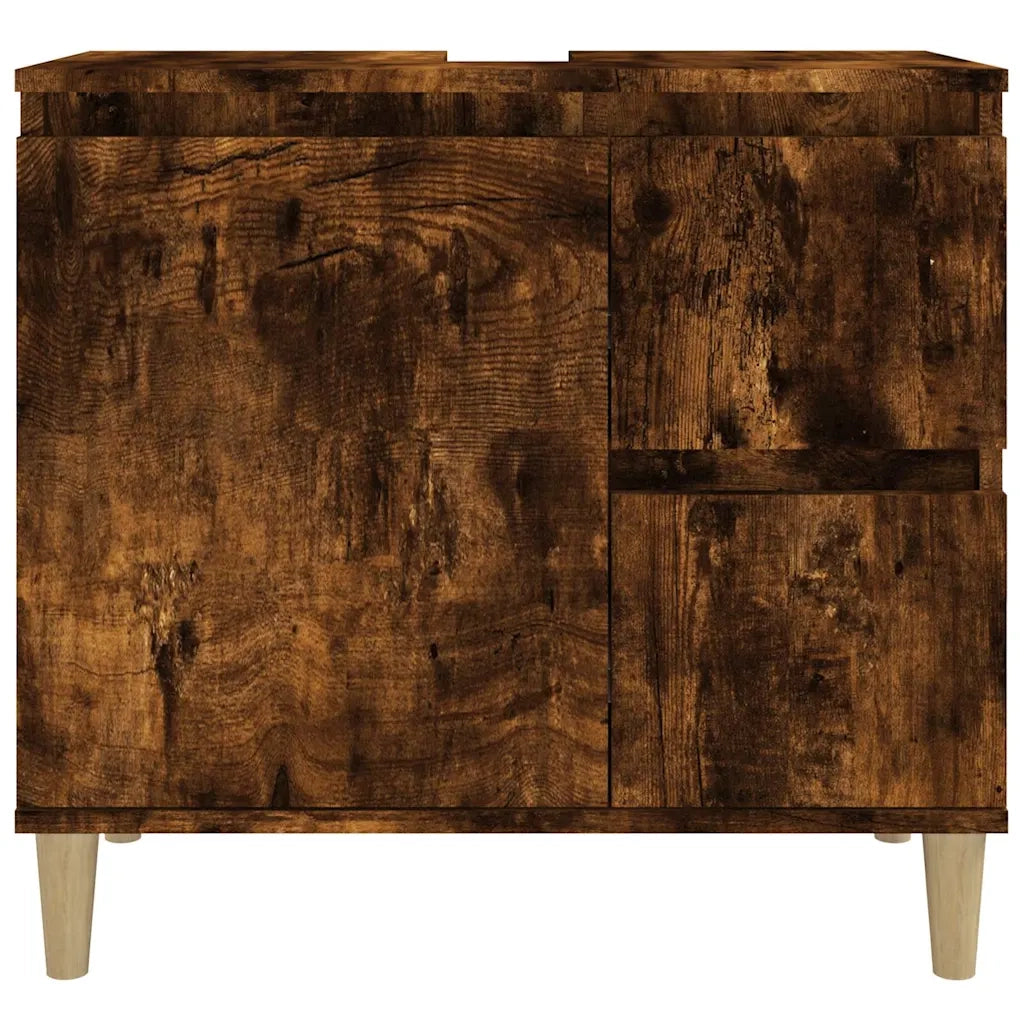 Armadietto Bagno | Armadio da bagno Rovere Fumo 65x33x60 cm in Legno Multistrato