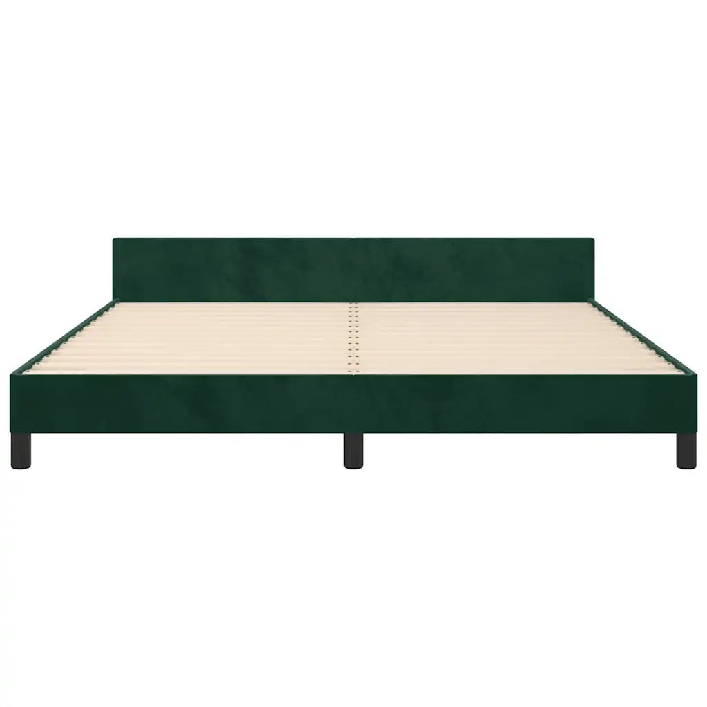 Giroletto senza Materasso Verde Scuro 160x200 cm in Velluto