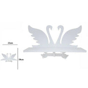 Trade Shop - Decorazione Parete In Legno Bianco Con Mensola 2 Appendini Cigni 23 X 39 Cm -