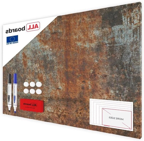 Tavolo magnetico per magneti - 60x40 cm - stile ruggine - metallo